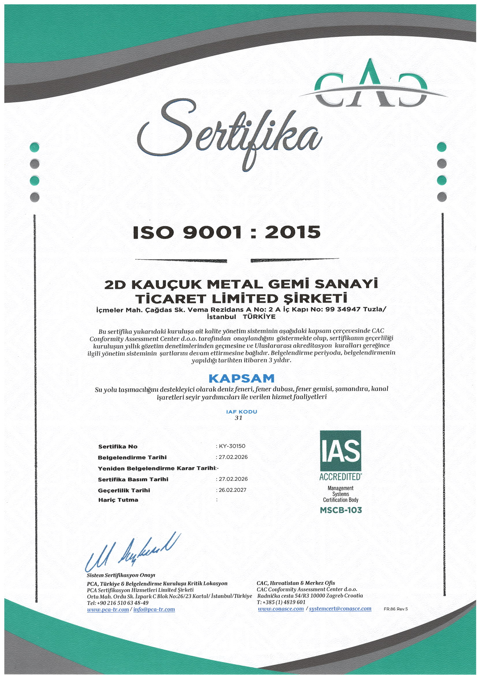 ISO 9001 : 2015